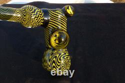 Wu Tang glass bubbler. Hand blown one of a kind pipe. Wu Tang and ODB images