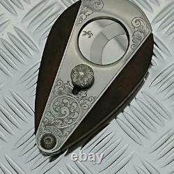 XiKAR Xi3 Macassar Ebony Cigar Cutter Custom hand engraved one a kind