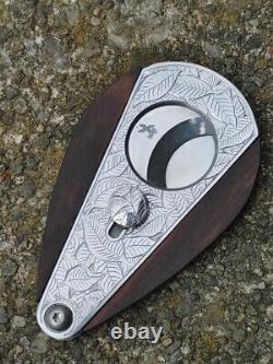 XiKAR Xi3 Tobacco leaves Cigar Cutter Custom hand engraved one a kind