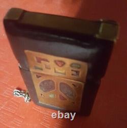 Zippo 1970 custom pipe Lighter ARTSY hippie looks stained glass one of a kind