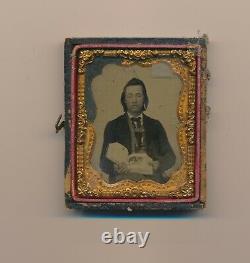 1850 Rare De Kind Image Amérindien Vêtements Civils Plumes Boucles D'oreilles