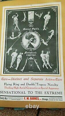 1916 CATALOGUE DE RÉSERVATION DE CIRQUE UNIQUE Graal des numéros de cirque de BARNES