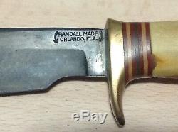 1940 Randall 8-1 / 4 Épinglé Couronne Stag Couteau Terrain. L'un D'une Sorte Randall