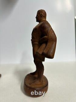 1942 Superman Syroco Main Sculptée En Bois Prototype Statue Un D'un Genre