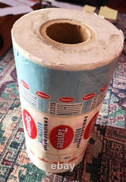 1950 S Taystee Bread Wrappers Nos 17lb Roll One Of A Kind Find
