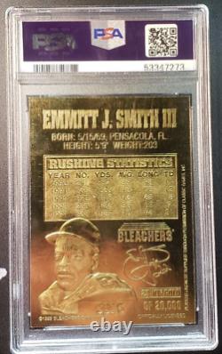 1995 Tribunes en or 23 carats d'Emmitt Smith PSA Mint 9 (Erreur unique de PSA)