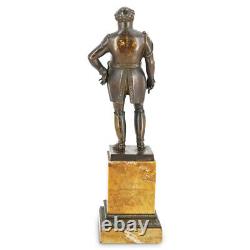 19ème Siècle Louis Philippe Période Statue En Bronze Sur Le Socle En Marbre De Sienne