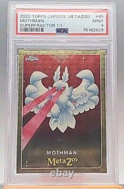 2022 Topps Chrome Metazoo Mothman SUPERFRACTOR VRAI 1/1 Psa 9 SAINT GRAAL