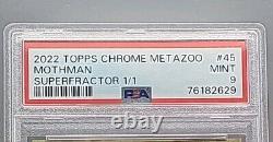 2022 Topps Chrome Metazoo Mothman SUPERFRACTOR VRAI 1/1 Psa 9 SAINT GRAAL