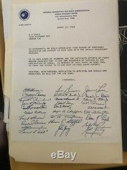 28 Apollo Astronauts Signé Lettre Nasa One Of A Kind