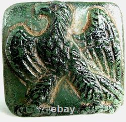 300 av. J.-C. Anneau hololithe romain antique authentique en pierre précieuse gravée représentant un aigle