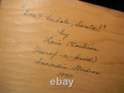 90 Figurine de Santa unique en son genre courant avec poupée et valise par LOIS CLARKSON