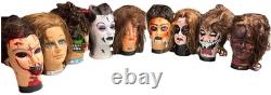 9 têtes de mannequins personnalisées et effrayantes faites à la main / peintes VTG, personnalisées et uniques.
