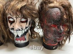 9 têtes de mannequins personnalisées et effrayantes faites à la main / peintes VTG, personnalisées et uniques.