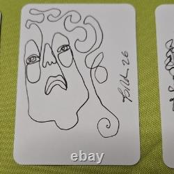 ACEO 6 unique portraits psy dessinés à la main en ligne continue