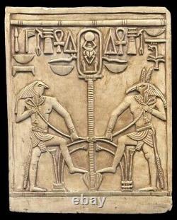 ANTIQUITÉS ÉGYPTIENNES UNIQUES Stèle ancienne représentant la vengeance d'Horus et Seth av. J.-C.