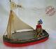 Artiste Miniature Teddy Marin + Son Bateau Roosevelt Bear Co 1986 Cathy Peterson