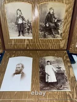 Album photo victorien en velours bleu antique rare et unique en son genre