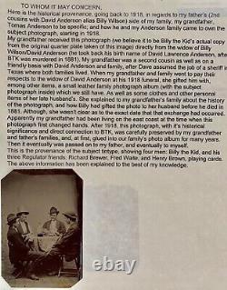Amazing Original Authentifié 1870-1881 Billy The Kid Tintype Bonne Provenance