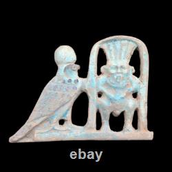 Amulette antique égyptienne en pierre/faïence, grande et très rare. UNIQUE EN SON GENRE