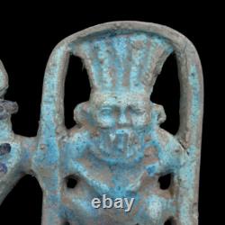 Amulette antique égyptienne en pierre/faïence, grande et très rare. UNIQUE EN SON GENRE