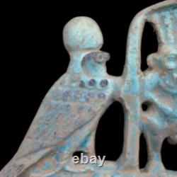 Amulette antique égyptienne en pierre/faïence, grande et très rare. UNIQUE EN SON GENRE