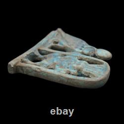 Amulette antique égyptienne en pierre/faïence, grande et très rare. UNIQUE EN SON GENRE