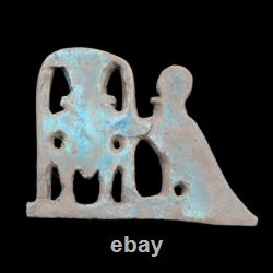 Amulette antique égyptienne en pierre/faïence, grande et très rare. UNIQUE EN SON GENRE