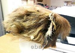 Antique Amérindienne Un D'un Genre, Mandan Buffalo Cheveux Et La Tête De Peau Robe