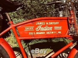 Antique Indien Concessionnaire Livraison Vélo Original One-of-a-kind Indien Museumpiece