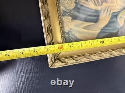 Antique Unique Madonna des Larmes Encadrée 17X13