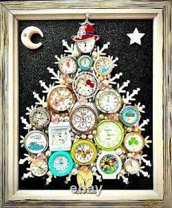 Arbre de Noël, Collection de montres, Bijoux encadrés, Art unique, Cadeau exceptionnel