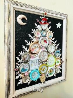 Arbre de Noël, Collection de montres, Bijoux encadrés, Art unique, Cadeau exceptionnel
