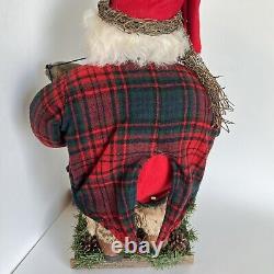 Art Vintage de Pêcheur Santa par AL KIDWELL, Pièce Unique Signée, Fantaisiste