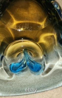 Art de studio ukrainien signé par Vladimir Zatynaiko en verre ambre UNIQUE