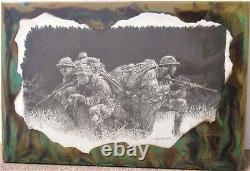 Art mural Commando des Forces spéciales - Pièce unique et rare en résine époxy collectionnable FS