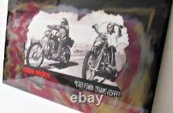 Art mural de moto Easy Rider RARE unique 32x49 en résine époxy, collectionneur.