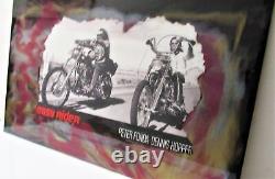 Art mural de moto Easy Rider RARE, unique en son genre, en résine époxy, 32x49.