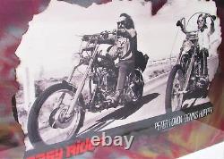 Art mural de moto Easy Rider RARE, unique en son genre, en résine époxy, 32x49.