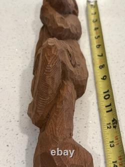 Art mural vintage unique en son genre, sculpture populaire en bois sculpté à la main représentant un homme 15