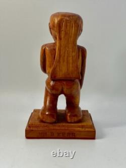 Art populaire outsider sculpture sur bois May Belle Strange Bonne idée Wm Kerr Figure féminine