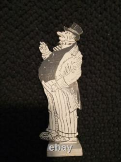 Art populaire vintage, figures de personnalité en bois uniques et faites à la main