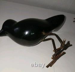 Art vintage BENARD NKANJO Famille d’oiseaux en serpentine et fer Sculptures signées