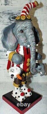 Artisanat populaire original unique Santa éléphant Casse-noix personnage art