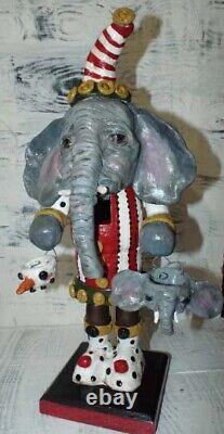 Artisanat populaire original unique Santa éléphant Casse-noix personnage art