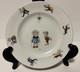 Assiette Ancienne Vintage Birks Peinte &agrave; La Main Unique En Son Genre Avec Elfes, Enfants, Araign&eacute;e