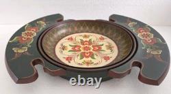 Assiette / bol en bois ROSEMALING norvégien peint à la main, pièce unique, 14 po de diamètre