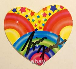 Autocollant vintage SIGNÉ par Lisa Frank, unique en son genre, cœur 1984 3