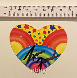 Autocollant vintage SIGNÉ par Lisa Frank, unique en son genre, cœur 1984 3