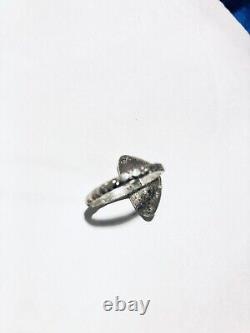 Bague en azurite naturelle en argent sterling, unique en son genre, environ 10,5 +/-.
